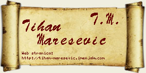 Tihan Marešević vizit kartica